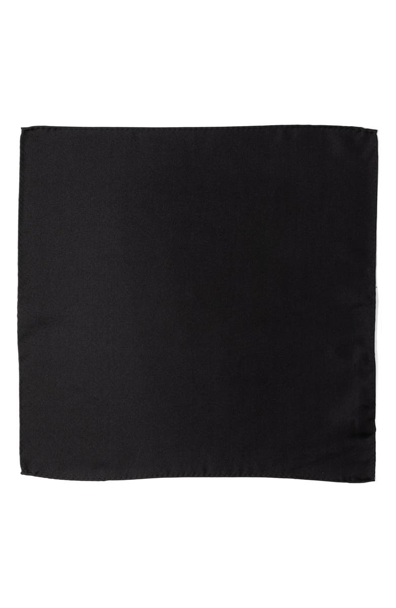 Cufflinks, Inc. Black Silk Pocket Square, Alternate, color, Black