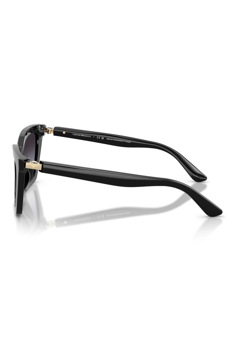 54mm Butterfly Sunglasses, Alternate, color, SHINY BLACK / GRADIENT GREY