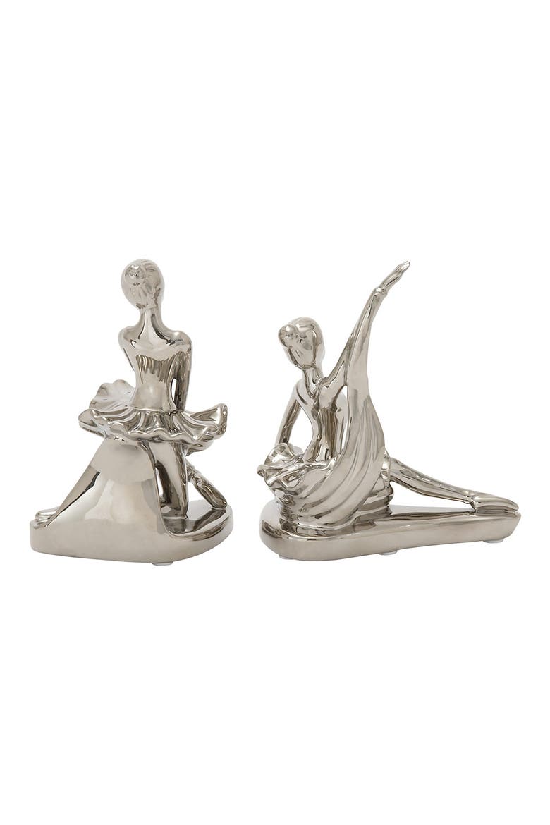 Silver Porcelain Glam Dancer Sculpture, Alternate, color, SILVER