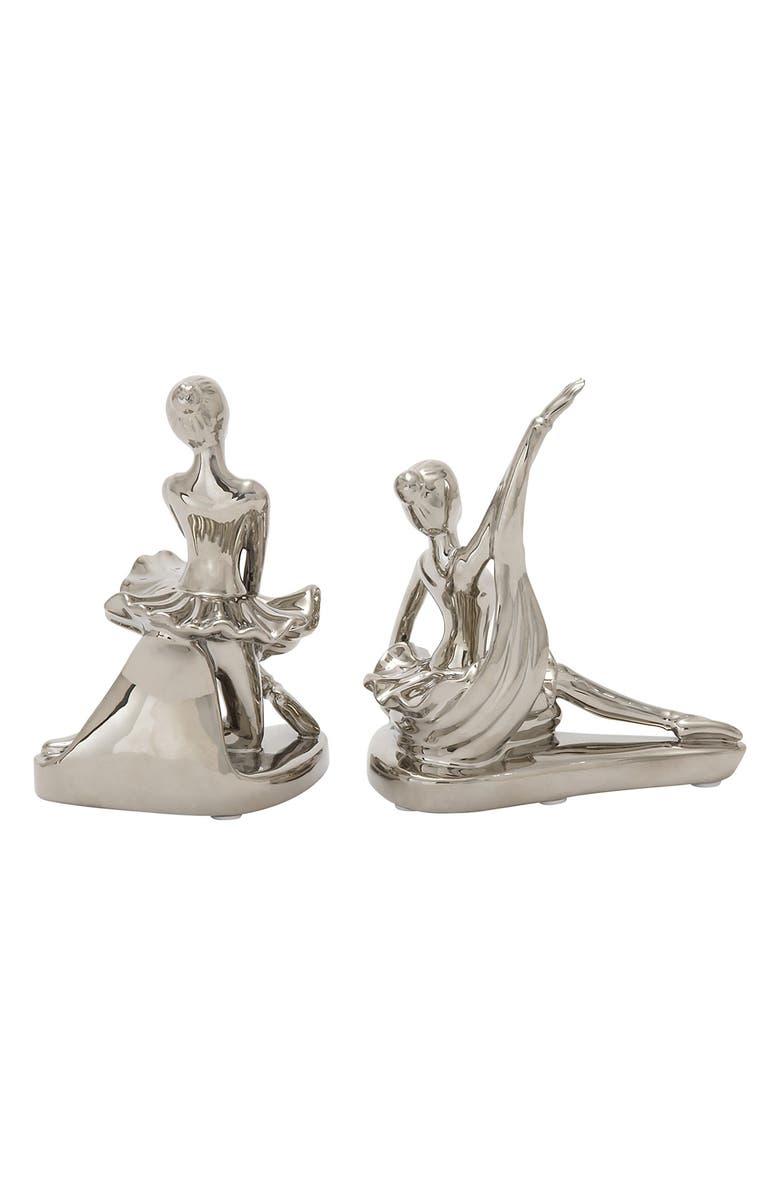 Novogratz Silver Porcelain Glam Dancer Sculpture, Alternate, color, 