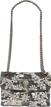Kurt Geiger London Mini Kensington Crystal Embellished Canvas Crossbody Bag