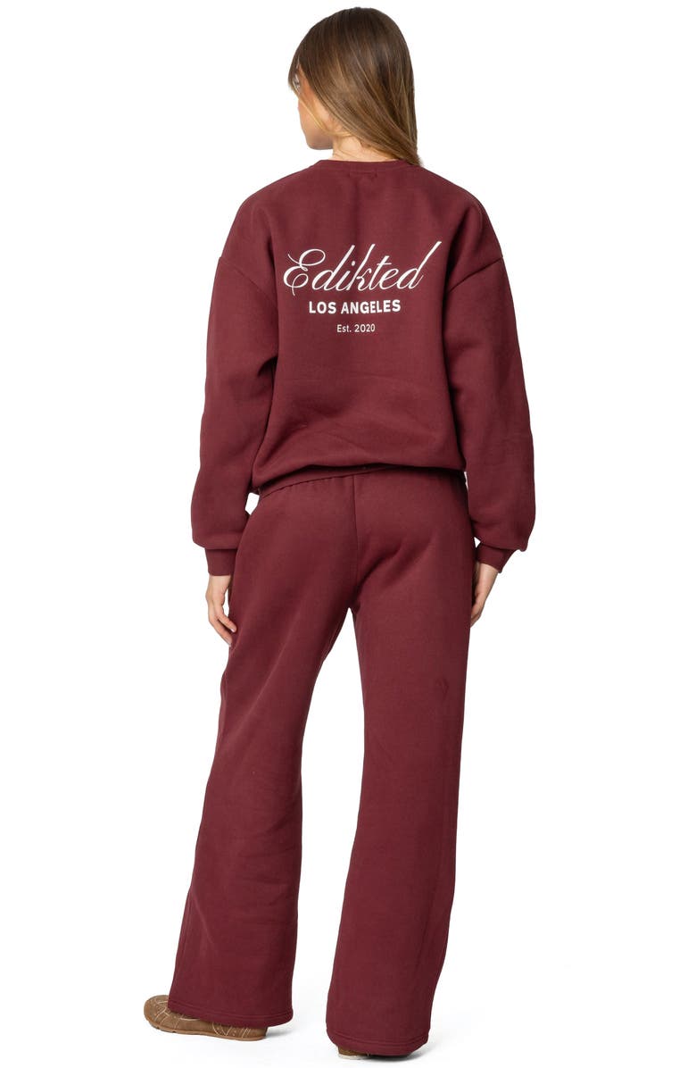 EDIKTED Get Edikted Relaxed Sweatshirt, Alternate, color, Burgundy