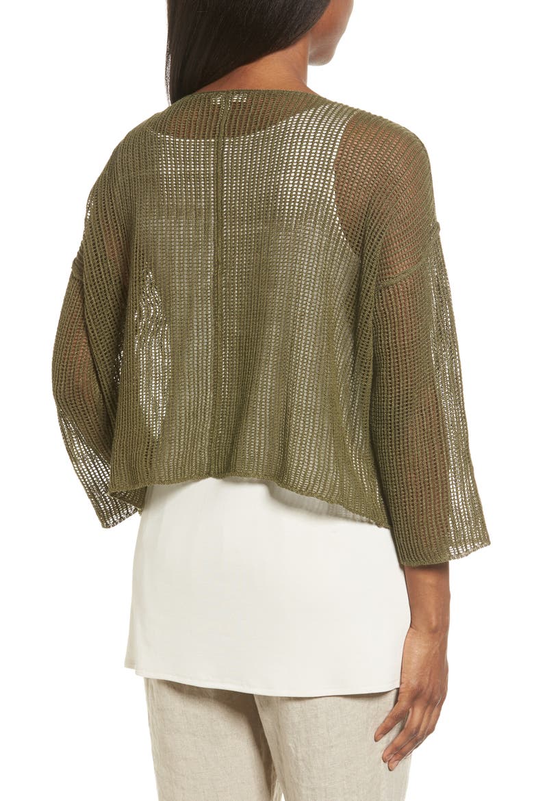 Organic Linen Crop Sweater, Alternate, color, OLIVE