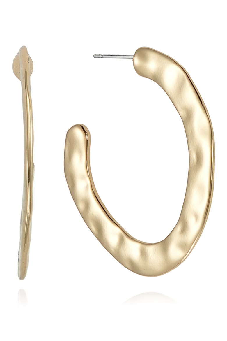 Hammered Hoop Earrings, Main, color, GOLD