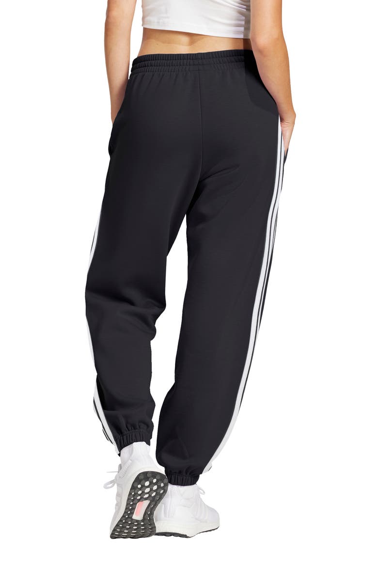 3-Stripes French Terry Joggers, Alternate, color, BLACK/ WHITE