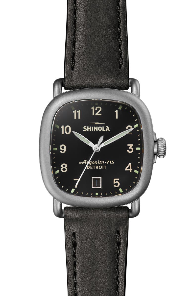 Shinola The Guardian Leather Strap Watch, 36mm, Main, color, 