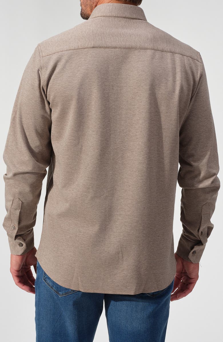 STUDIO GARNET LOS ANGELES Mélange Twill Button-Down Shirt, Alternate, color, Vicuna