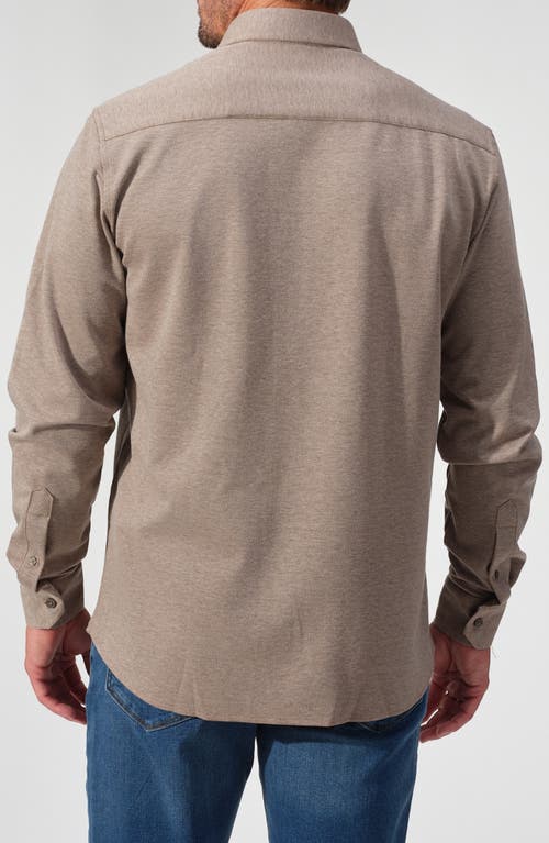 Studio Garnet Los Angeles Mélange Twill Button-down Shirt In Brown