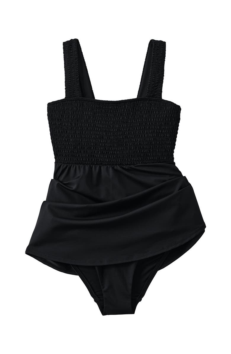 Lands' End Smocked Swim Dress Swimsuit, Alternate, color, 
