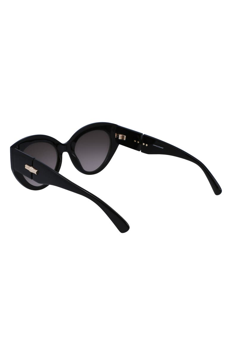 Longchamp Roseau 54mm Gradient Cat Eye Sunglasses, Alternate, color, Black