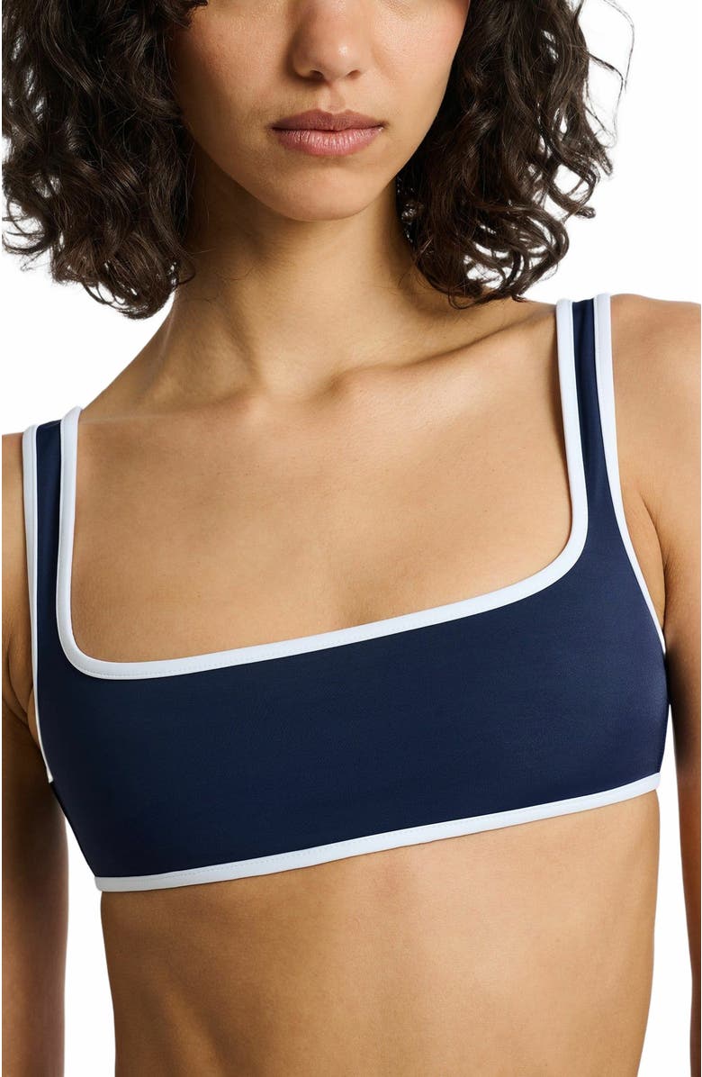 Onia Claire Bikini Top, Alternate, color, Deep Navy/White