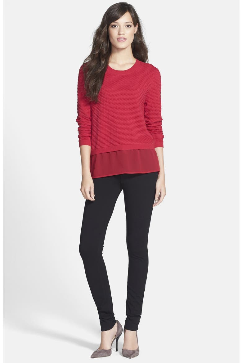 7 For All Mankind® Skinny Double Knit Pants, Alternate, color, BLACK
