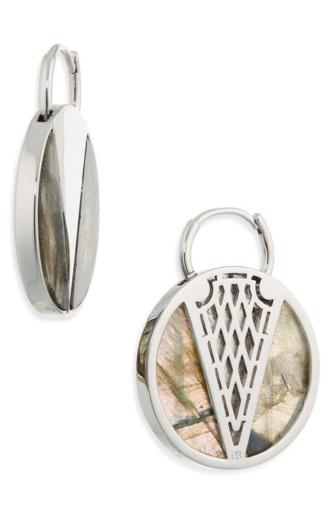 Round Medallion Drop Earrings