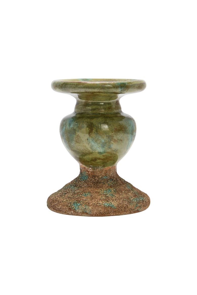 Sculptural Pillar Candle Holder, Alternate, color, Green