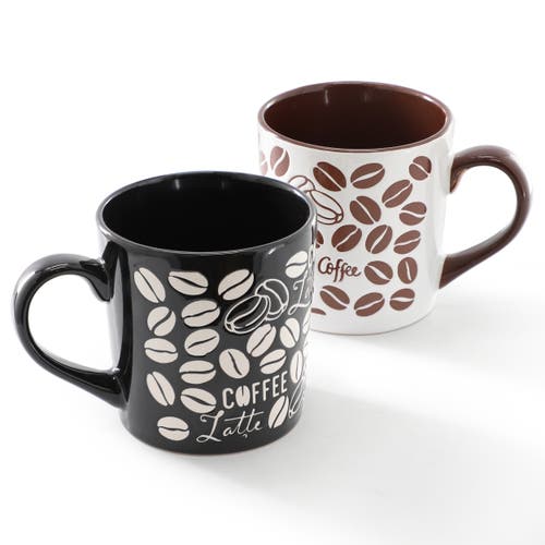 Mr Coffee Mr. Coffee Vintage Brew 2 Piece 18 Ounce Coffee Bean Stoneware Mug Set In Brown