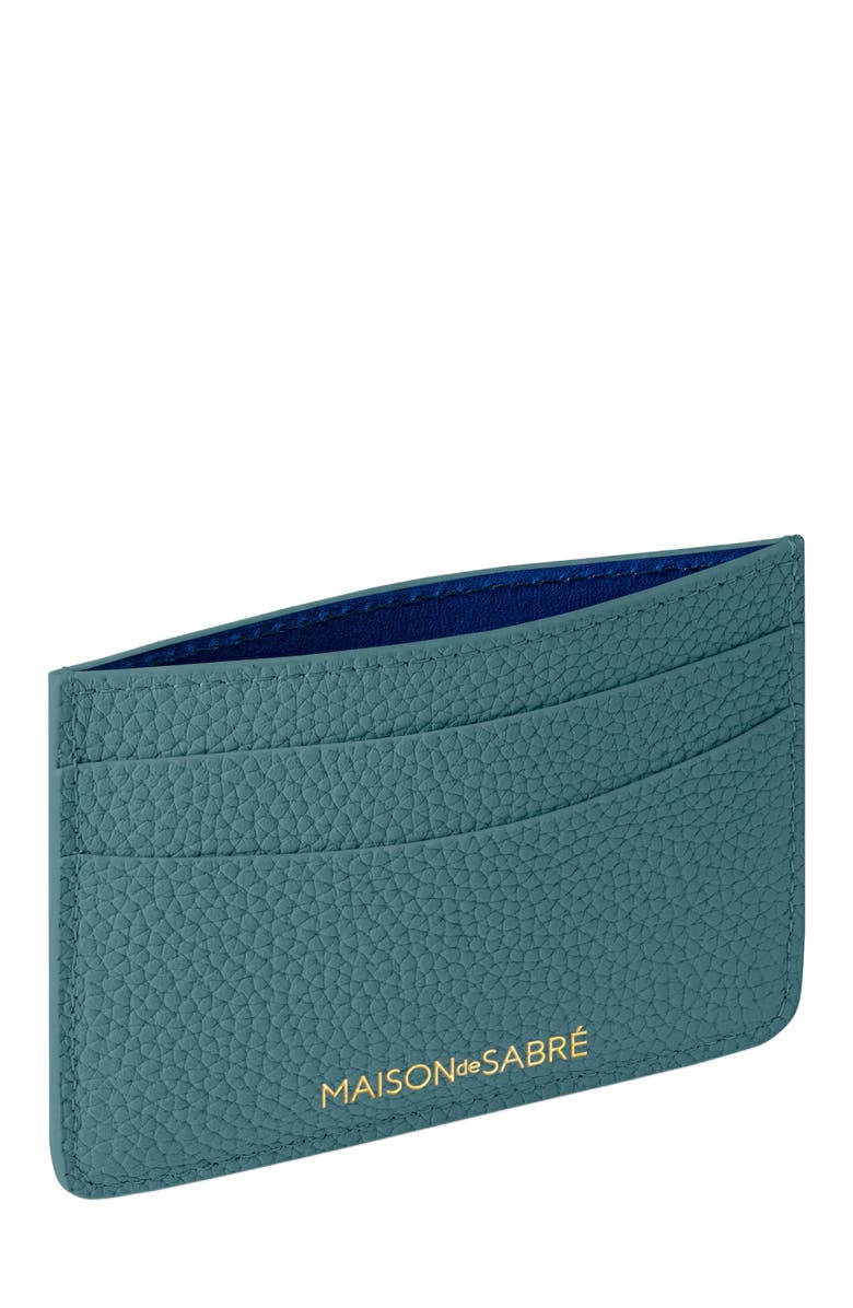 MAISON de SABRÉ Leather Card Holder, Alternate, color, Bondi Blue