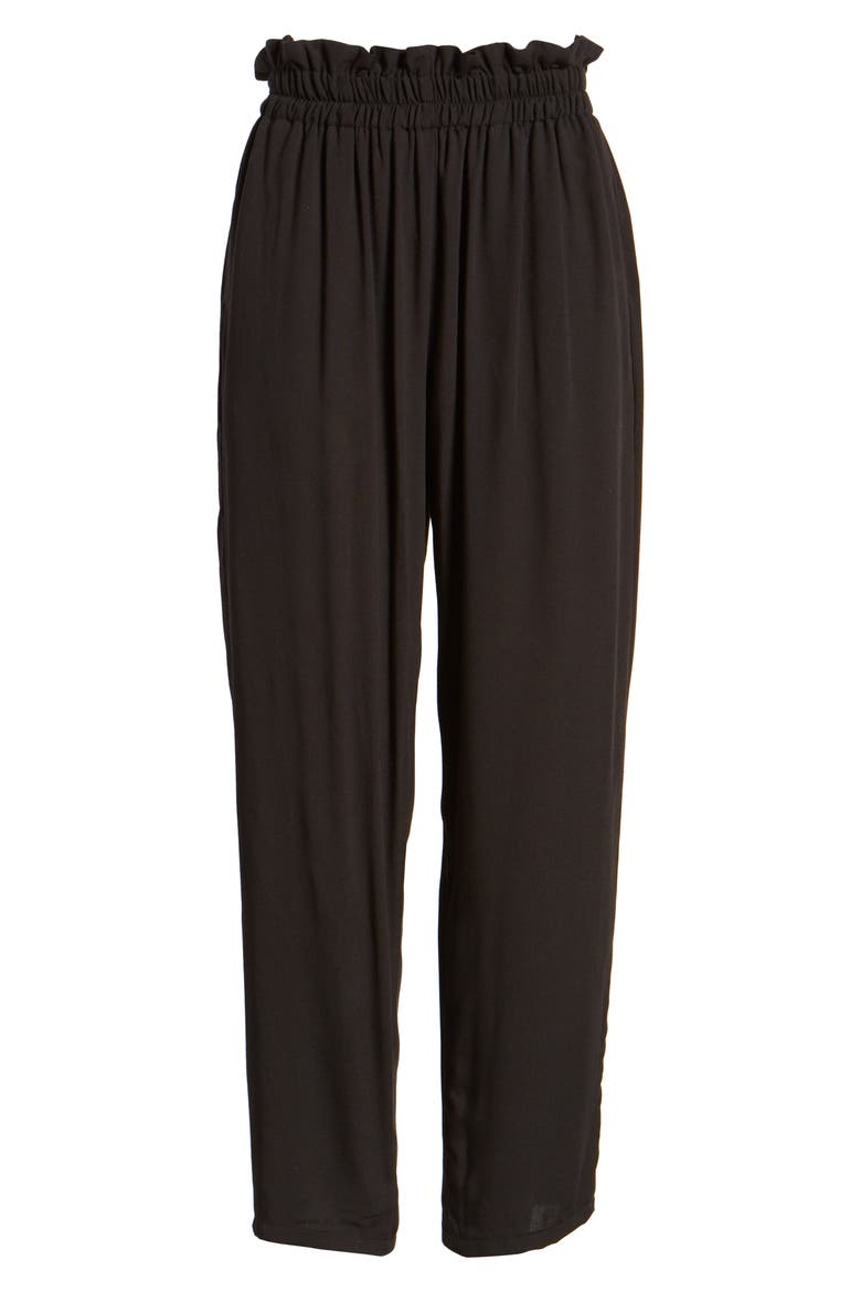 Paperbag Waist Ankle Pants, Alternate, color, BLACK