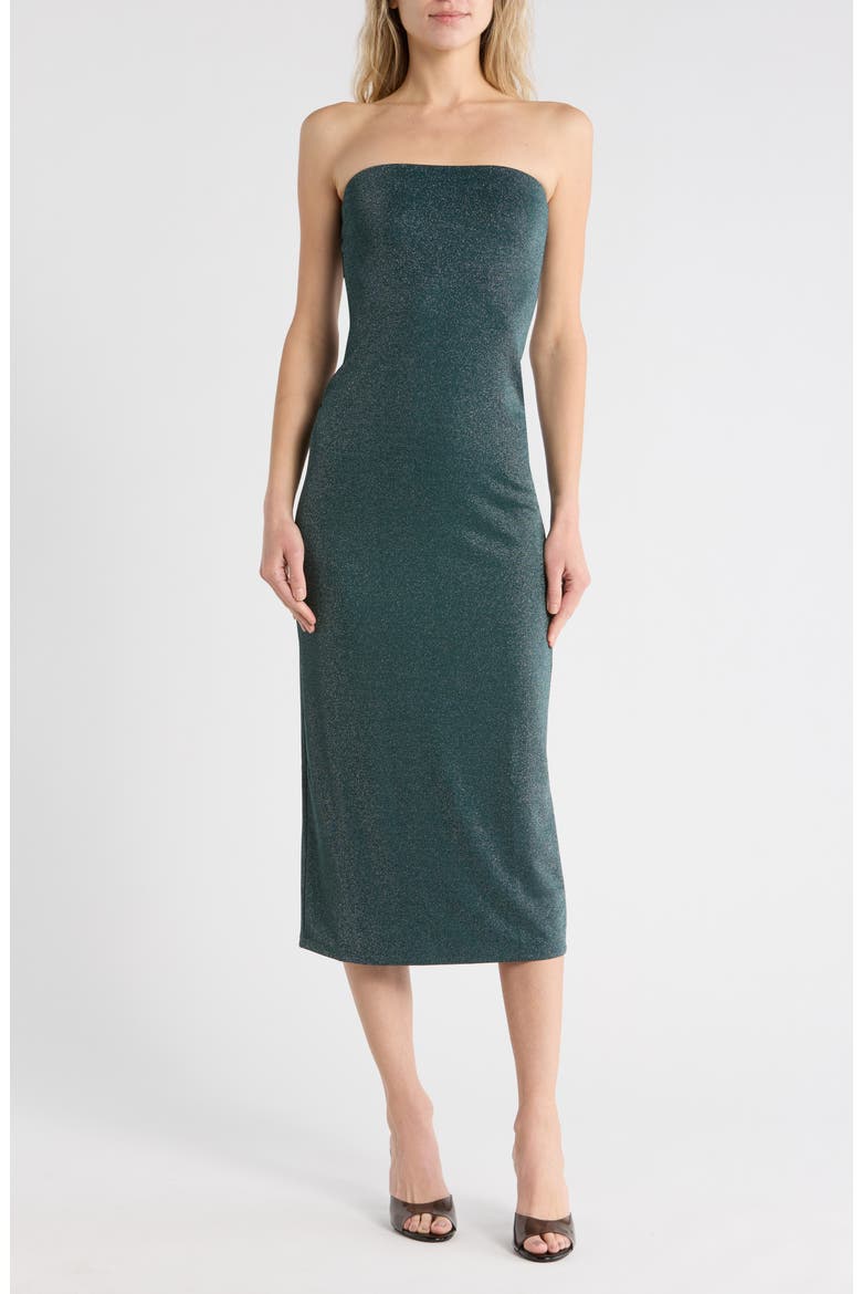 ryden knit dress reformation Strapless Metallic Midi (Women) Strapless dress