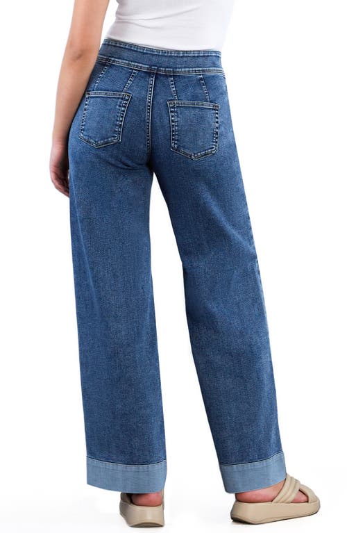 Hint Of Blu Mighty High Waist Wide Leg Jeans In Blue