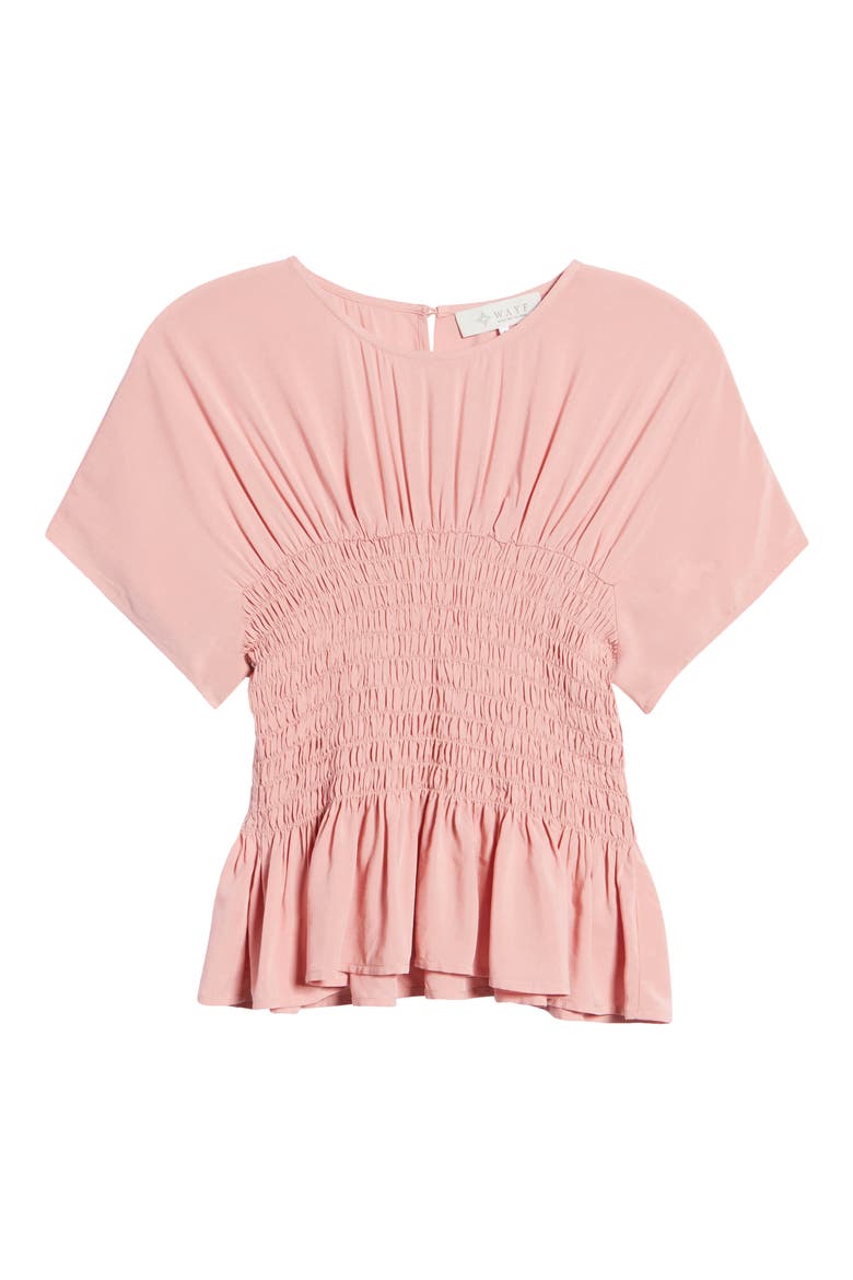 Aiden Smocked Ruffle Top, Alternate, color, MAUVE