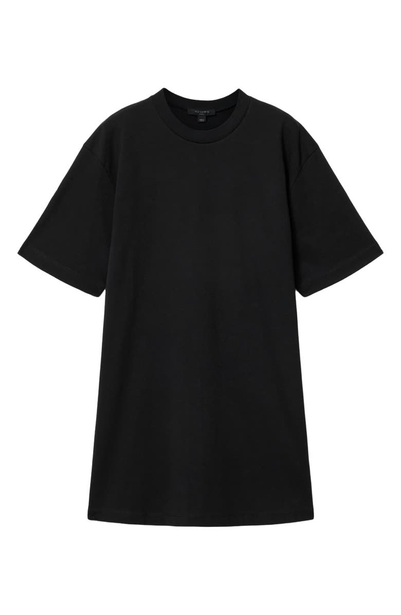 AllSaints Fuse Logo Appliqué Cotton T-Shirt Minidress, Alternate, color, Black
