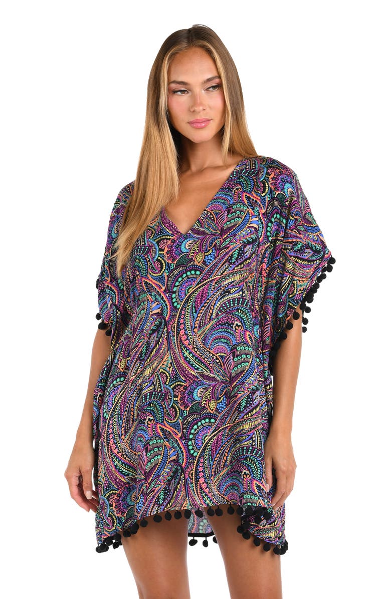 Sunshine 79 Disco Print Cover-Up Caftan, Alternate, color, Purple Multi