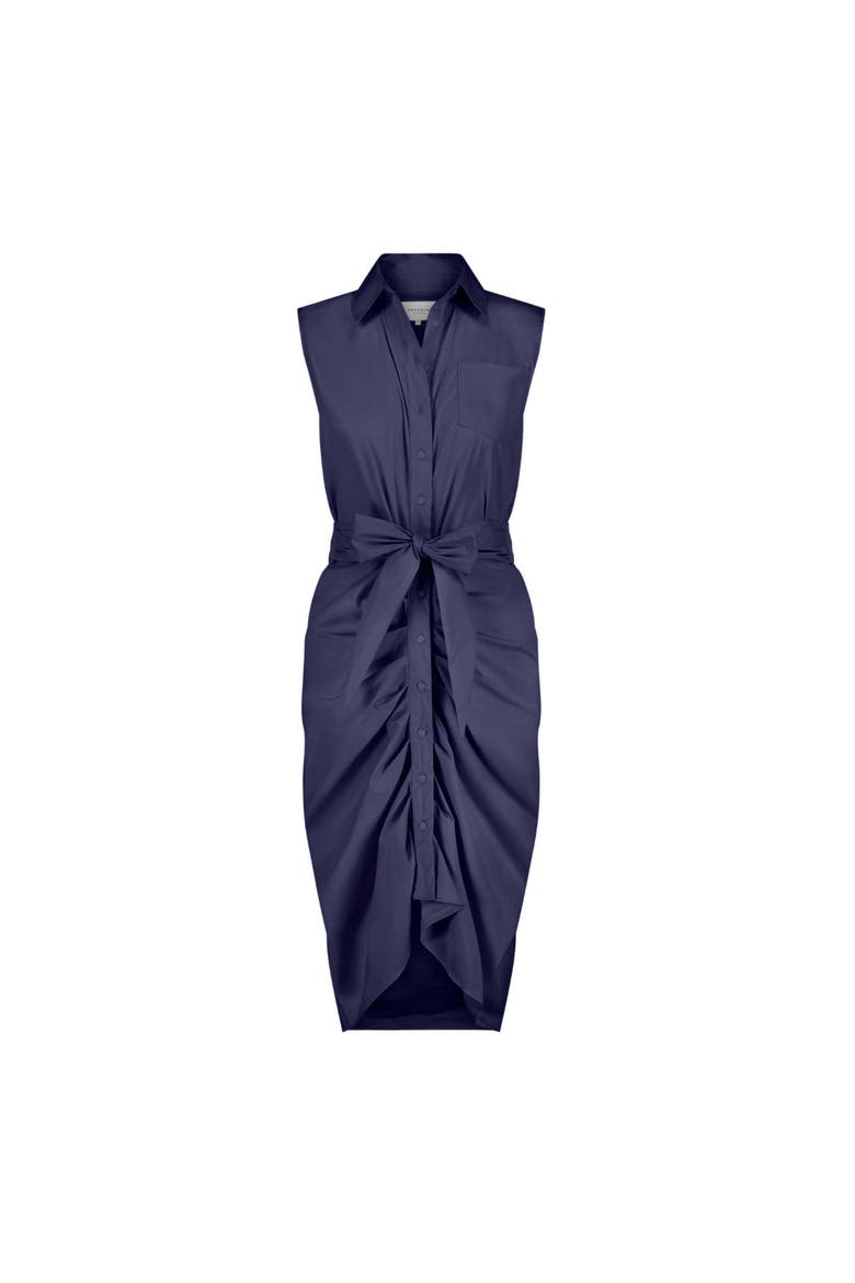 The Sleeveless Wrap Front Dress, Alternate, color, Navy