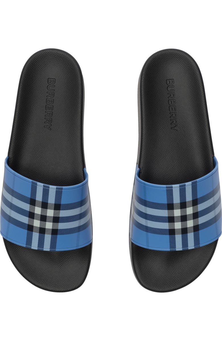 Burberry Furley Check Slide Sandal, Alternate, color, Cornflower Blu Ip Ck