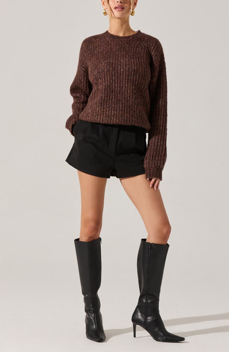 ASTR the Label Jude Faux Suede Shorts, Alternate, color, Black