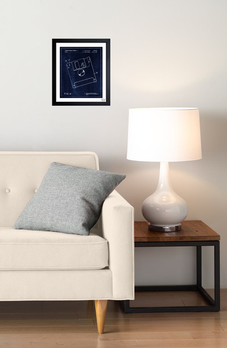 Oliver Gal 'Floppy Disc Blueprint' Framed Print, Alternate, color, 