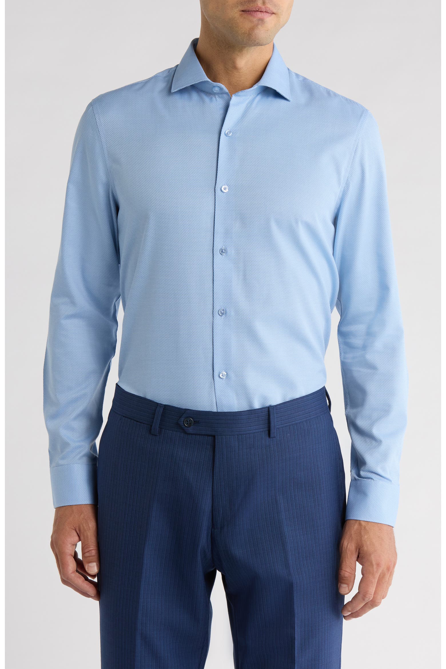 Perry Ellis Slim Fit Double Edge Texture Dress Shirt (Men) | Nordstromrack