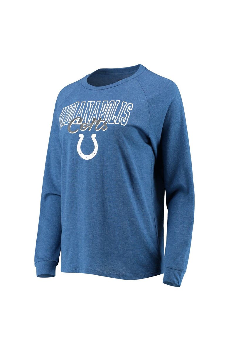 CONCEPTS SPORT Women's Concepts Sport Royal Indianapolis Colts Meter Knit Long Sleeve Raglan Top & Shorts Sleep Set, Alternate, color, 