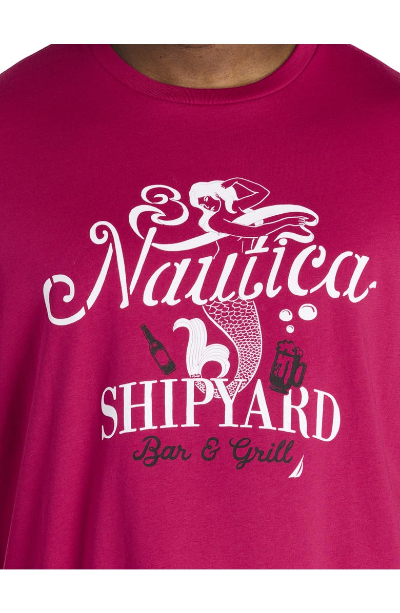 Nautica Big & Tall Shipyard Graphic Tee, Alternate, color, Deepfuschi