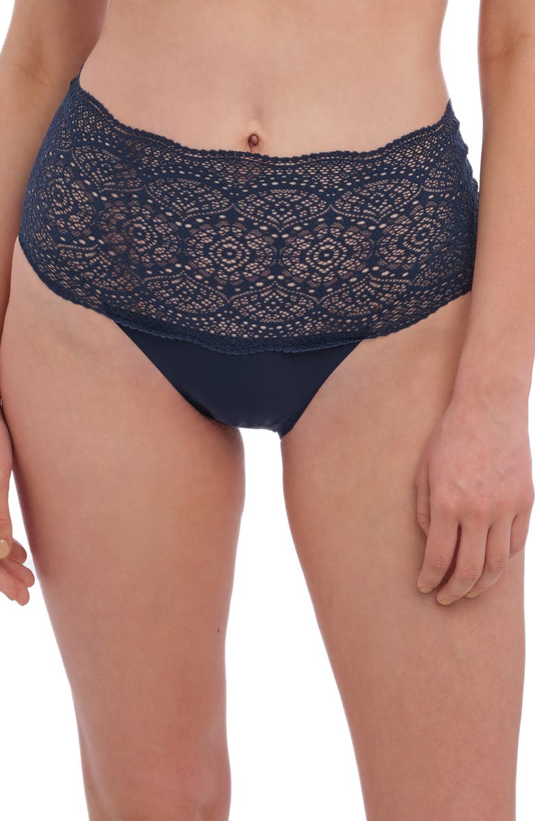 Fantasie Invisible Stretch Lace Briefs, Main, color, Navy