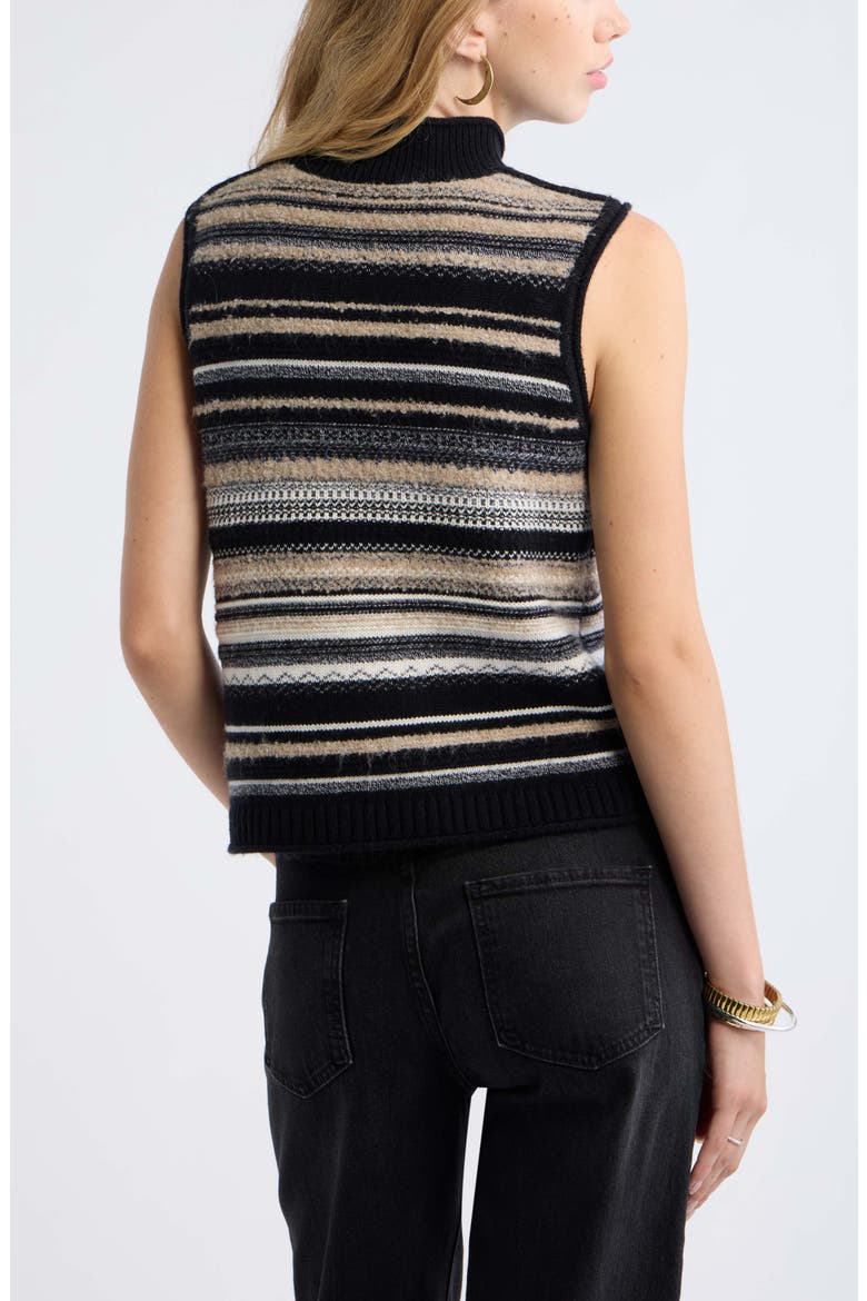 Striped Sleeveless Mock Neck Sweater, Alternate, color, NEUTRAL MULTI STRIPE