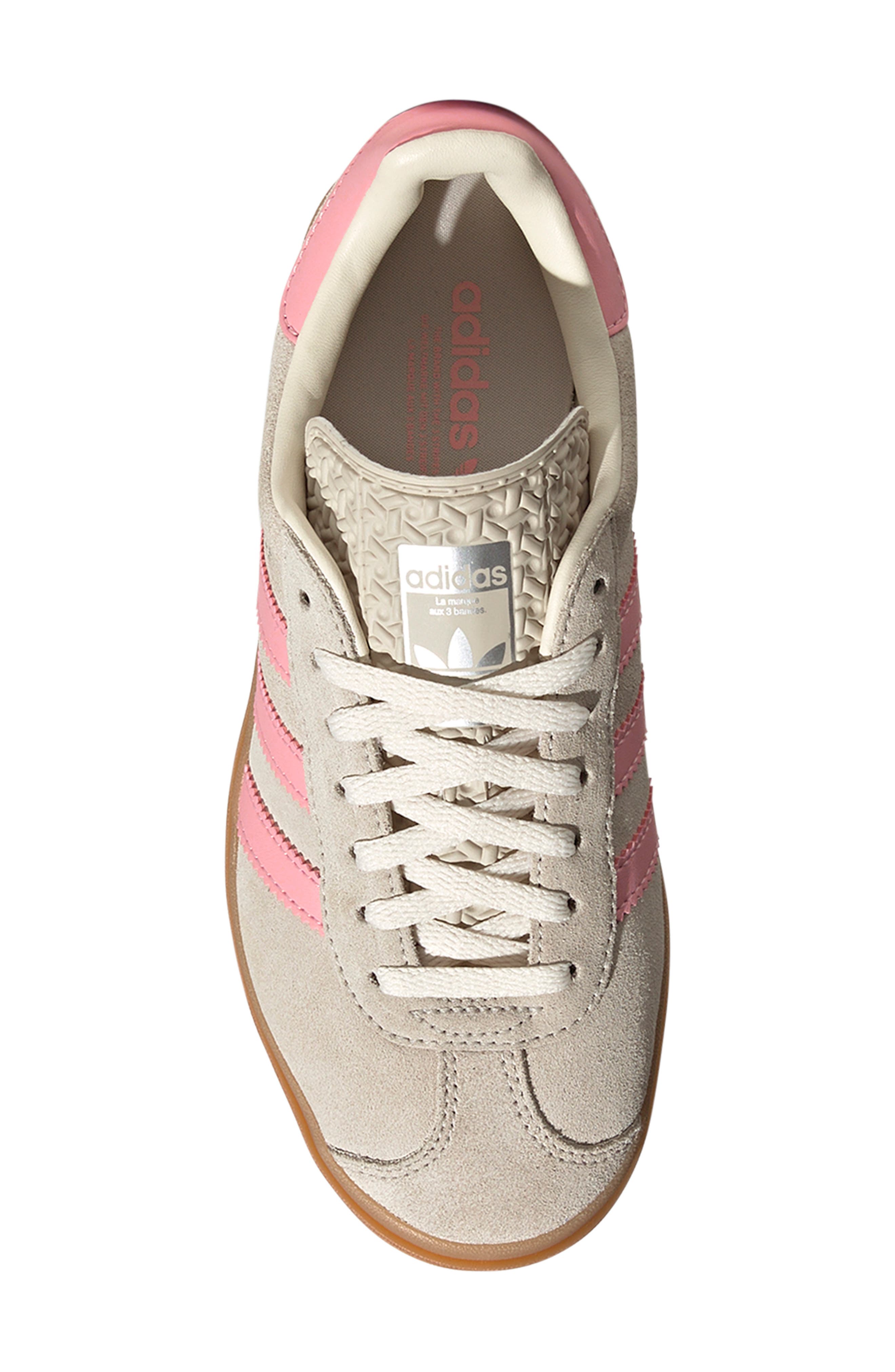 adidas Kids' Gazelle Bold Sneaker, Alternate, color, Alumina/ Pink Spark/ Cream