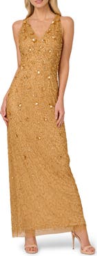 Adrianna Papell Beaded Sleeveless Column Gown