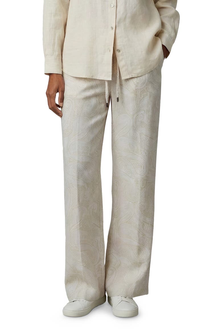 Crochet Paisley Womens Wide-leg Pant, Main, color, CROCHET PAISLEY IVORY