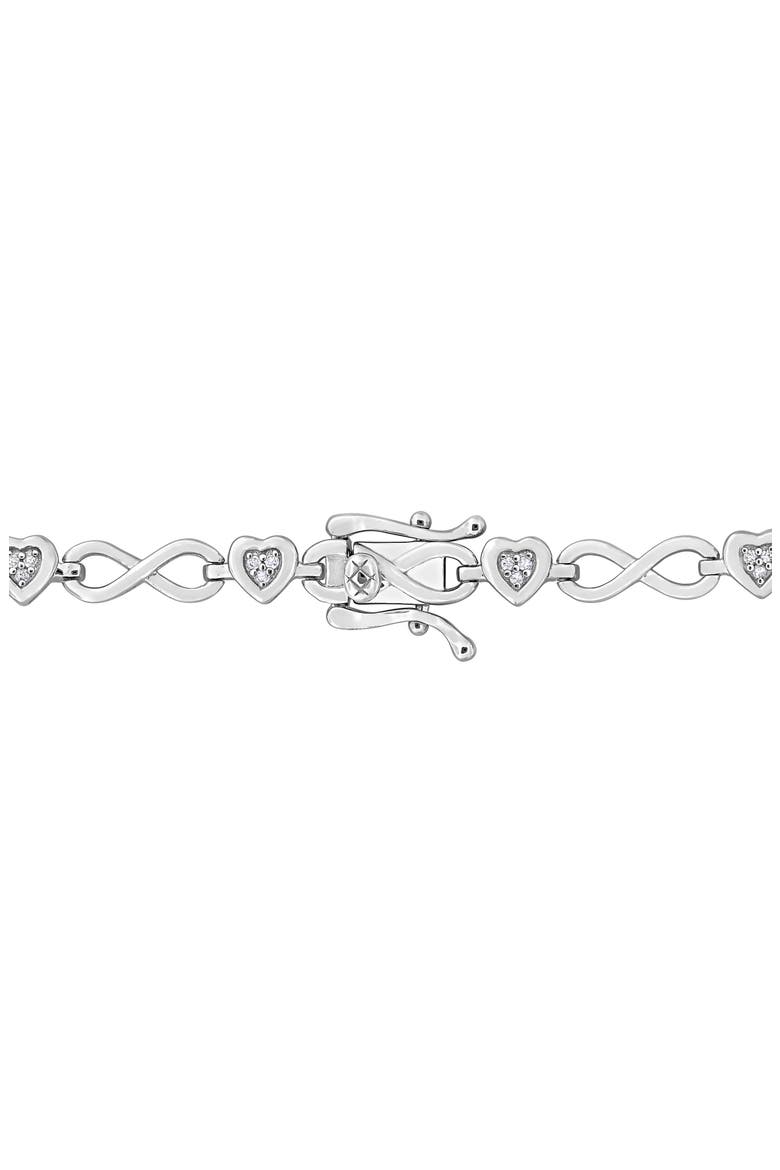 Diamond Heart Chain Link Bracelet - 0.17ct., Alternate, color, SILVER