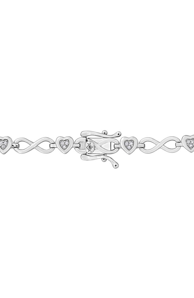 DELMAR Diamond Heart Chain Link Bracelet - 0.17ct., Alternate, color, Silver