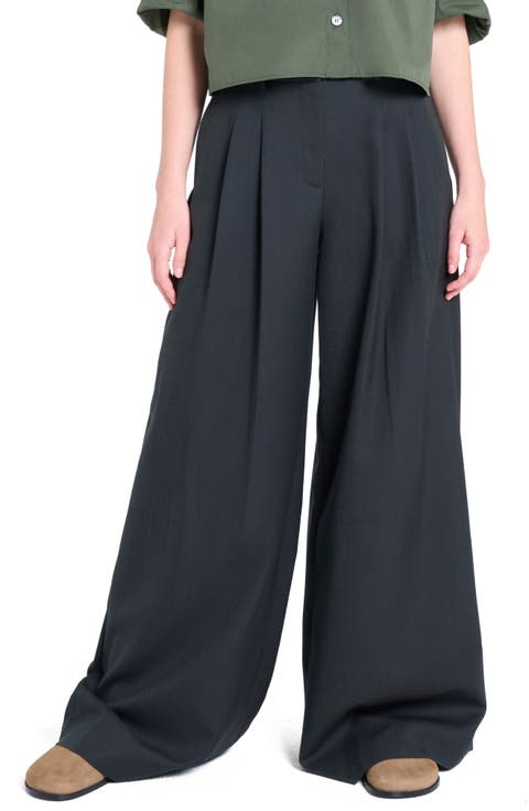 Avery Wool Blend Wide Leg Pants