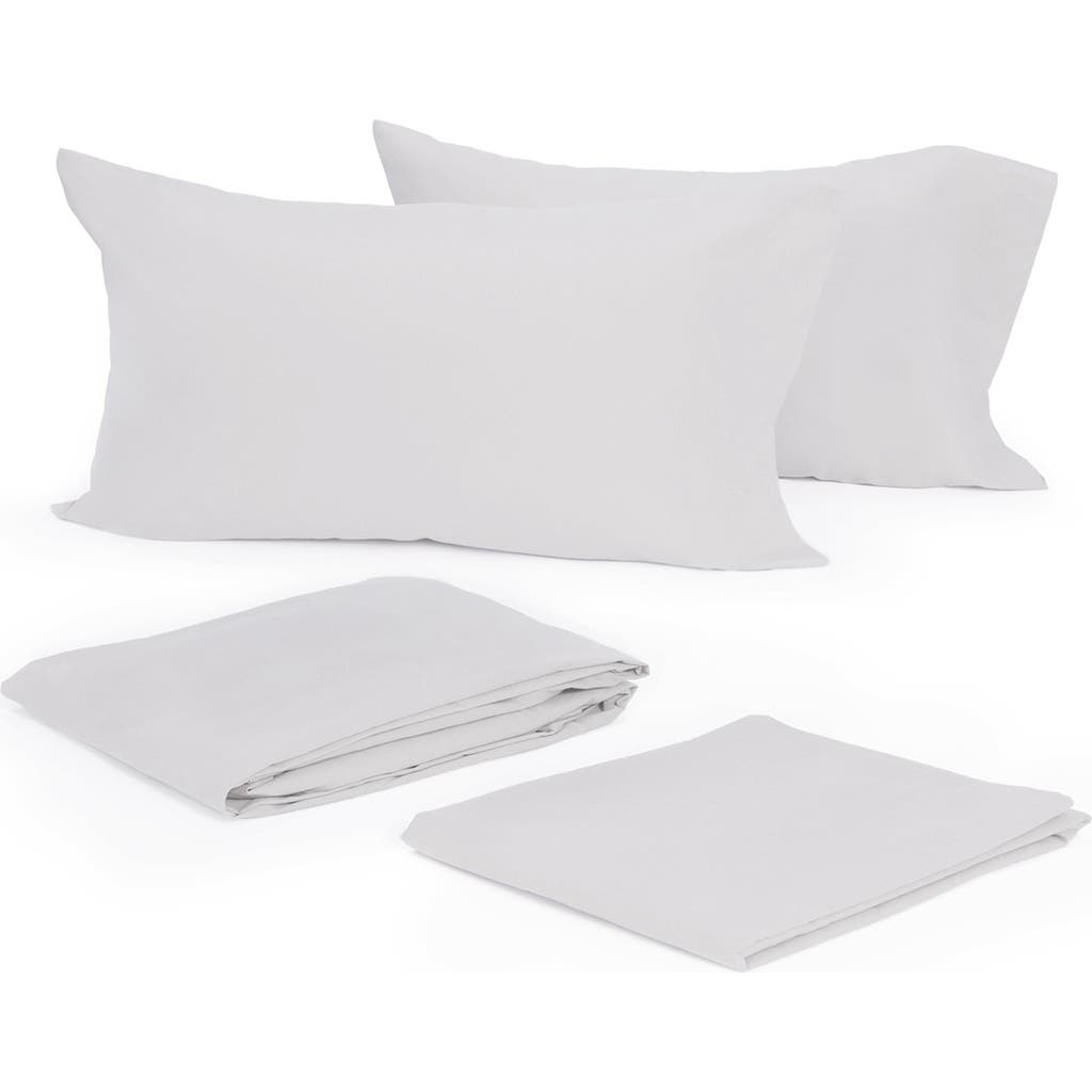 Modern Living Cotton Sateen Sheet Set In True White