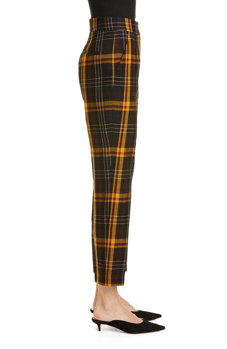 Etro Straight Leg Tartan Wool Crop Pants, Alternate, color, 