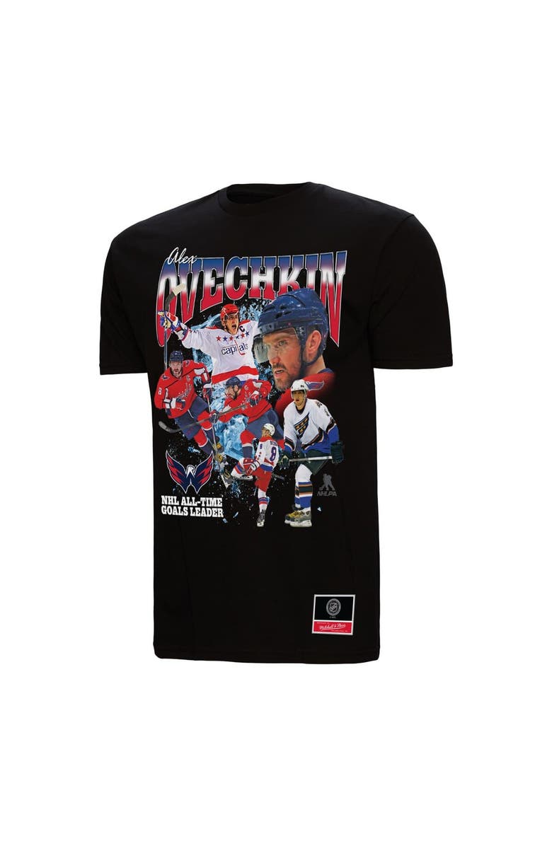 Mitchell & Ness Men's Mitchell & Ness Alexander Ovechkin Black Washington Capitals NHL All-Time Leading Goal Scorer Graphic T-Shirt, Main, color, Black