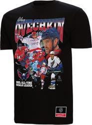 Mitchell & Ness Men's Mitchell & Ness Alexander Ovechkin Black Washington Capitals NHL All-Time Leading Goal Scorer Graphic T-Shirt