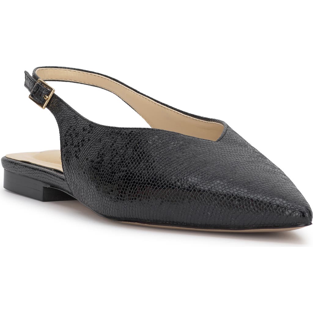 Jessica Simpson Mezzah Slingback Pointed Toe Flat In Black