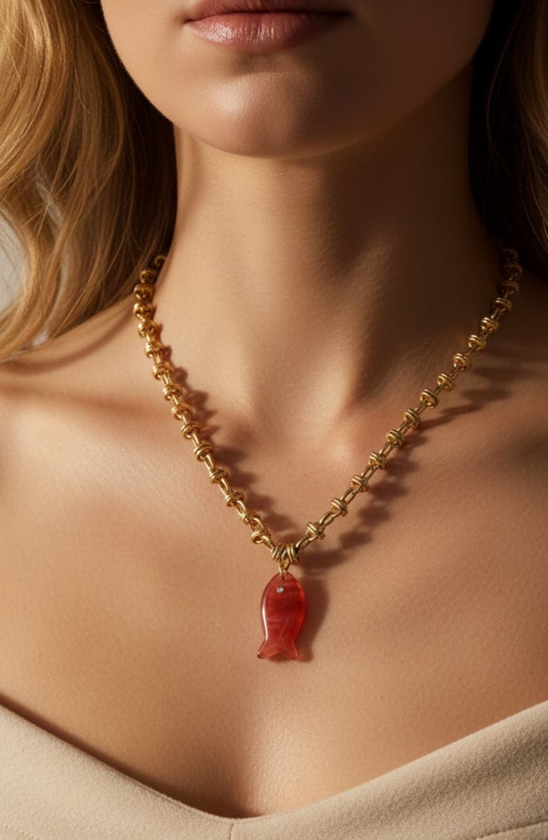 MacRae & Co. Pisces Pendant Necklace, Alternate, color, Pink/ Gold