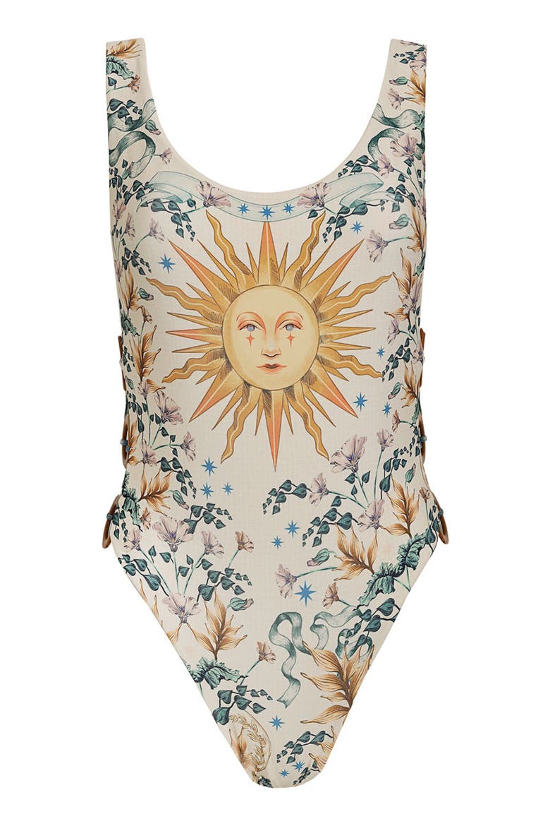 Yara Solstice Reversible One-Piece Swimsuit, Alternate, color, WHITE