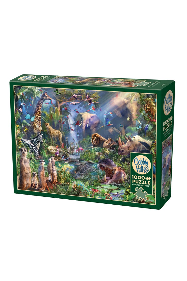 1000 Piece Puzzle Into The Jungle, Reference Poster Included, Main, color, Multicolored