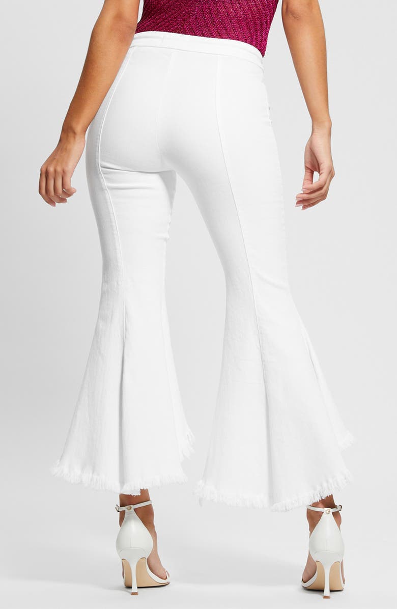 GUESS Sofia 1981 High Wast Fray Hem Crop Flare Jeans, Alternate, color, 